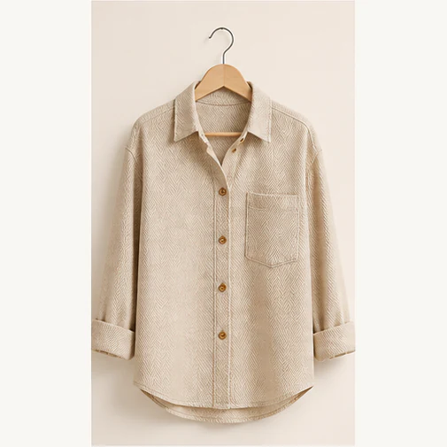 M&S Pure Cotton Herringbone Overshirt